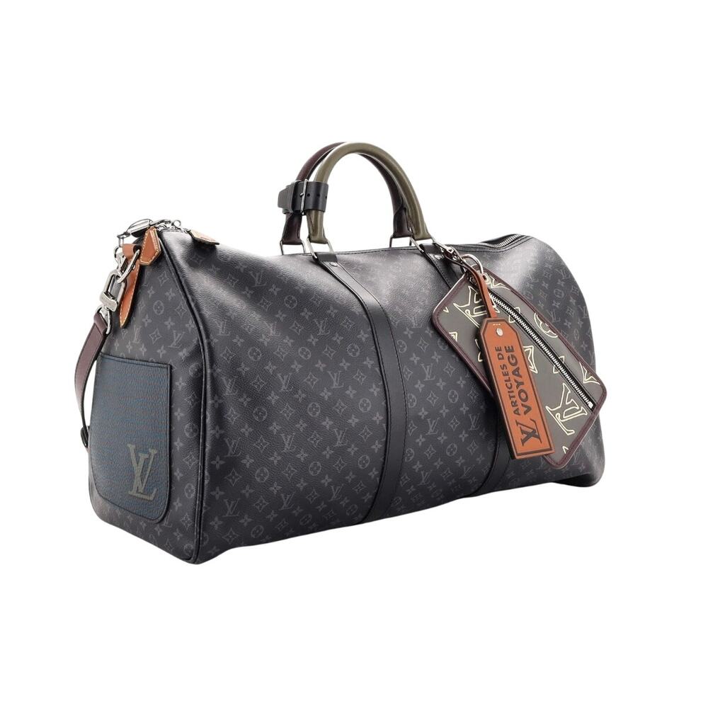 Keepall Bandouliere Virgil Abloh Limited Edition Patchwork Monogram Eclipse 50 - Picture 2 of 7